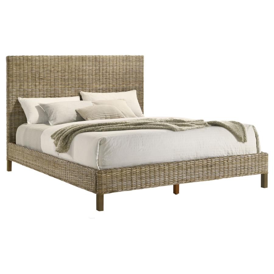 (image for) Zyla Wood California King Panel Bed Kubu Grey