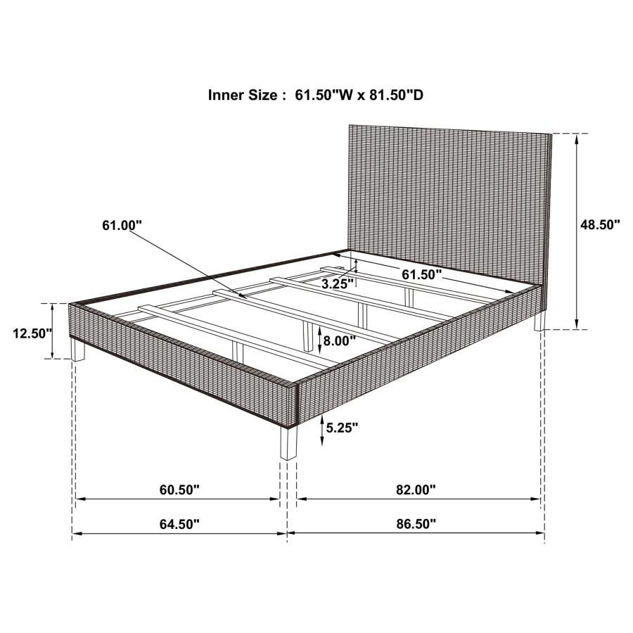 (image for) Zyla Wood Queen Panel Bed Kubu Grey