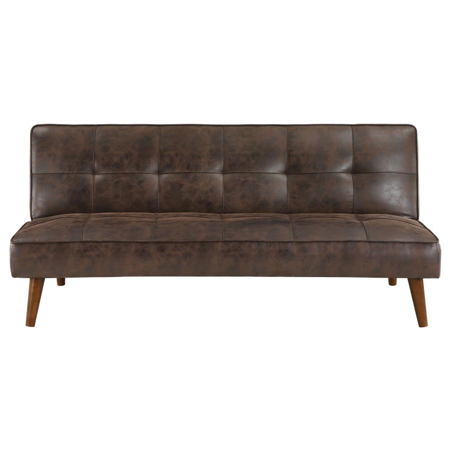 (image for) Jenson Upholstered Tufted Convertible Sofa Bed Dark Coffee