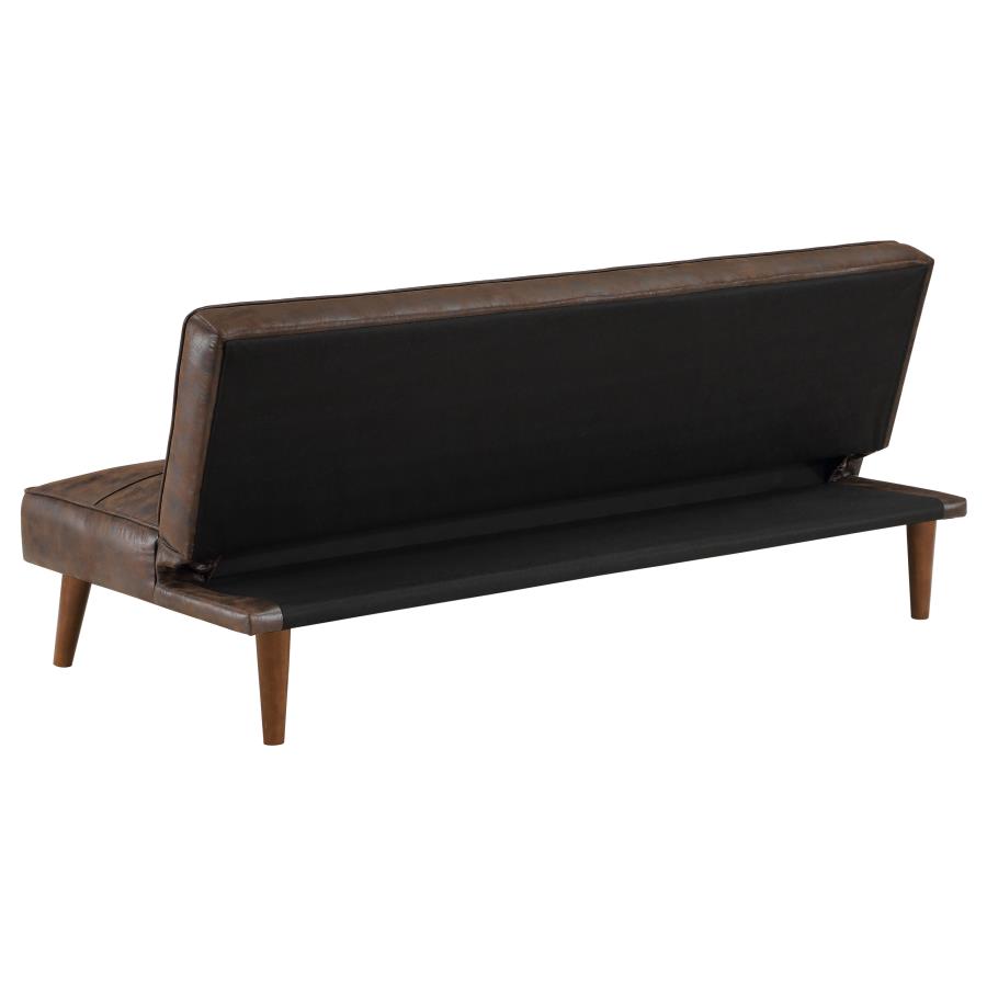 (image for) Jenson Upholstered Tufted Convertible Sofa Bed Dark Coffee