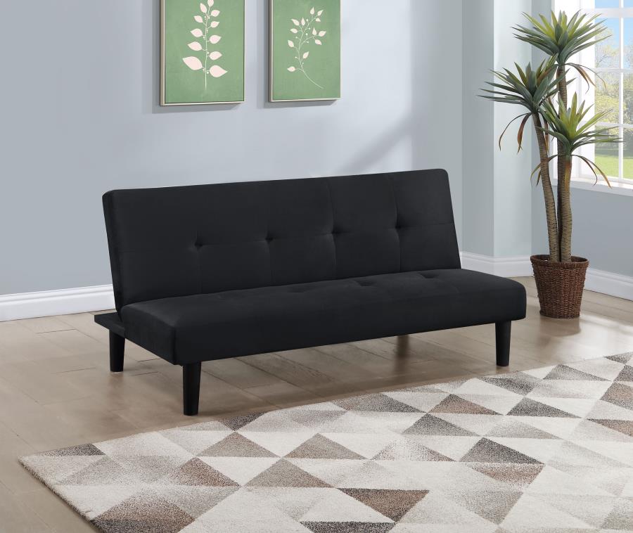 (image for) Stanford Upholstered Tufted Convertible Sofa Bed Black