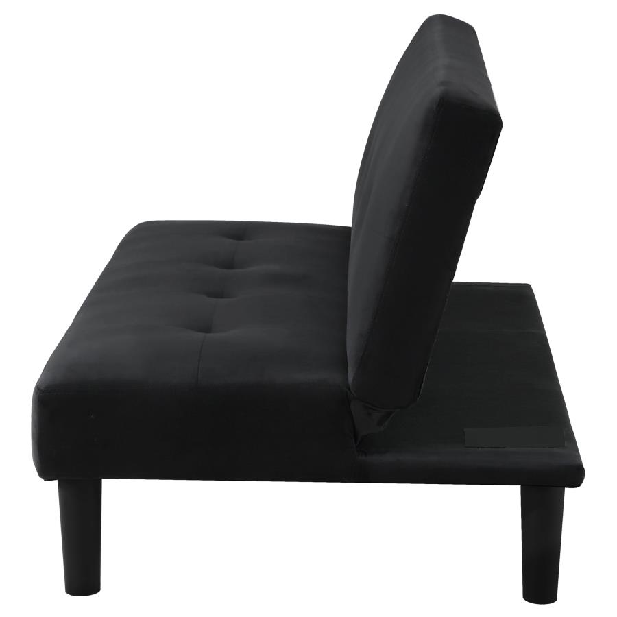 (image for) Stanford Upholstered Tufted Convertible Sofa Bed Black