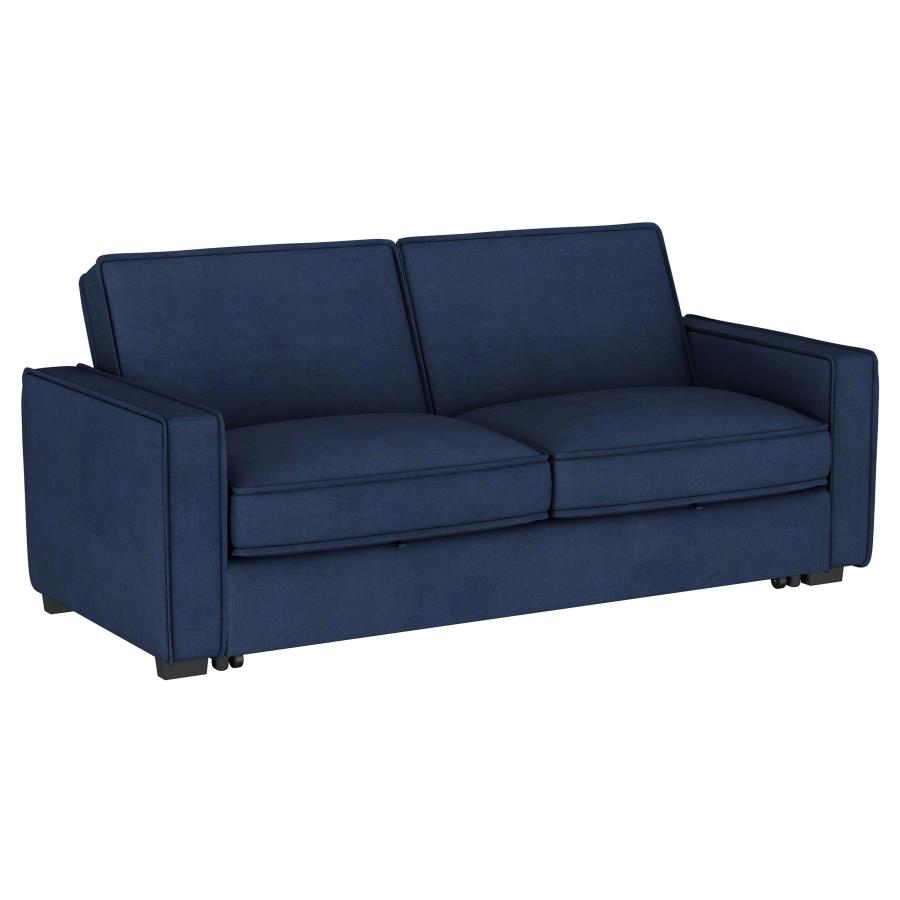 (image for) Gretchen Upholstered Convertible Sleeper Sofa Bed Navy Blue - Click Image to Close