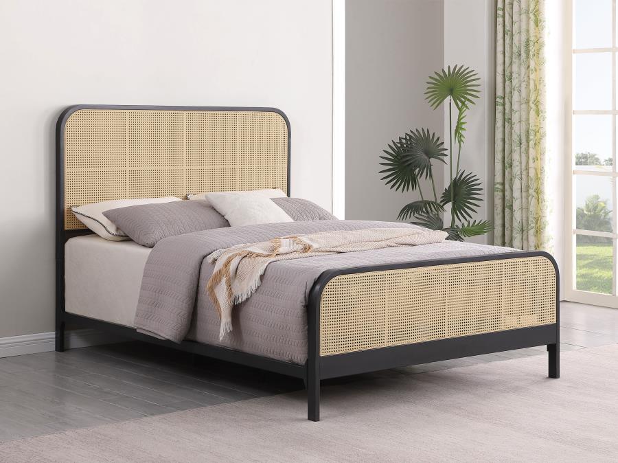 (image for) Lanewood Open Cane Webbing Metal Eastern King Bed Black