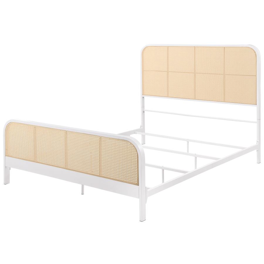 (image for) Lanewood Open Cane Webbing Metal Eastern King Bed White