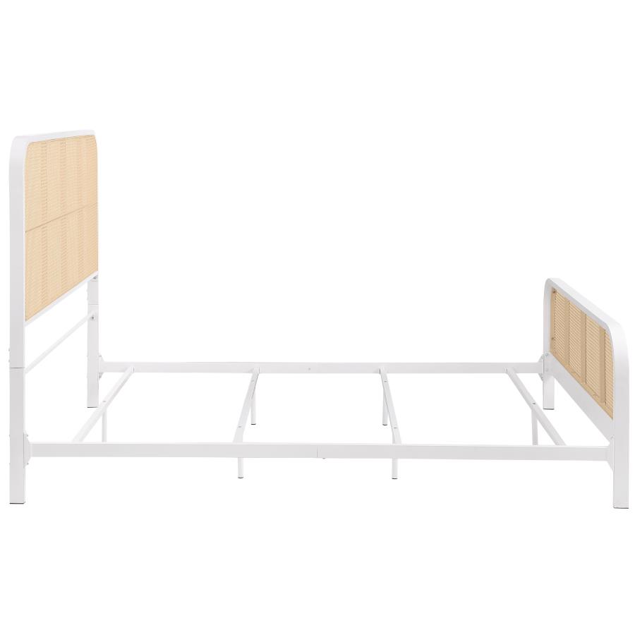 (image for) Lanewood Open Cane Rattan Metal Eastern King Bed White