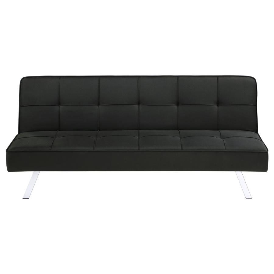 (image for) Joel Upholstered Tufted Convertible Sofa Bed Black