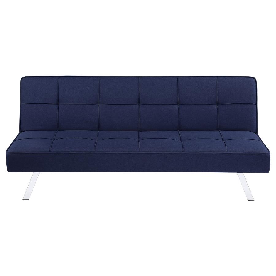 (image for) Joel Upholstered Tufted Convertible Sofa Bed Blue