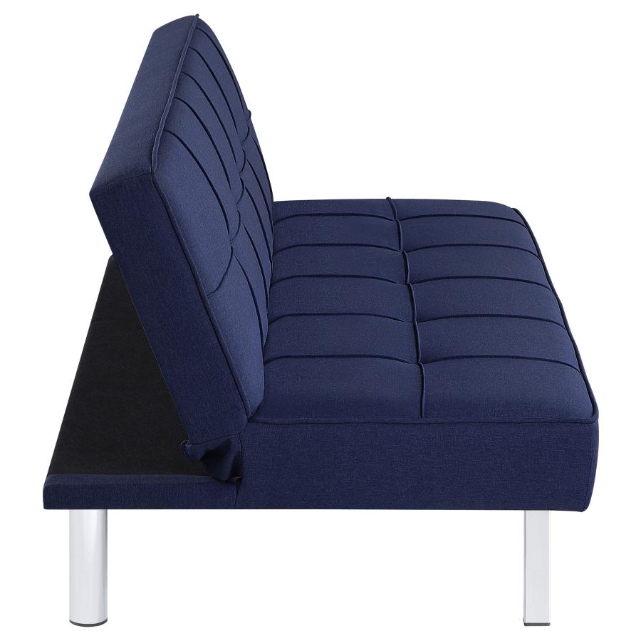 (image for) Joel Upholstered Tufted Convertible Sofa Bed Blue