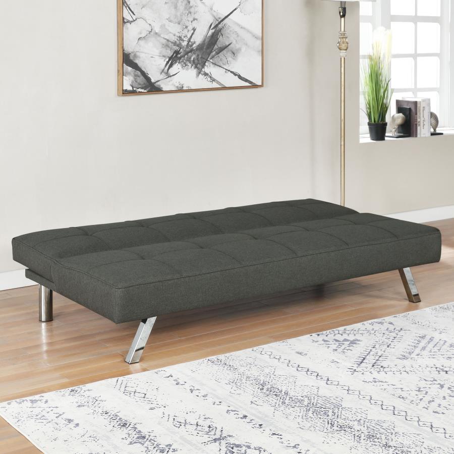 (image for) Joel Upholstered Tufted Convertible Sofa Bed Grey