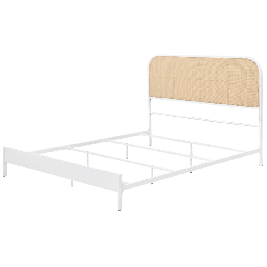 (image for) Amherst Radio Weave Rattan Metal Full Bed White