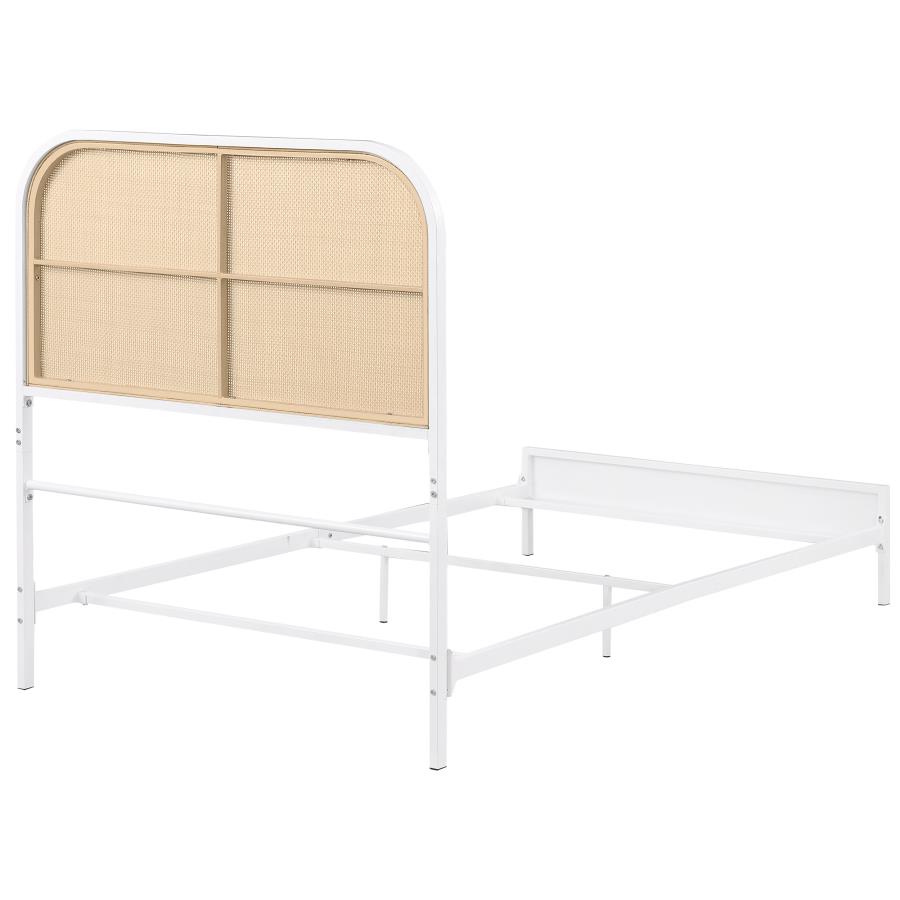 (image for) Amherst Radio Weave Rattan Metal Twin Bed White