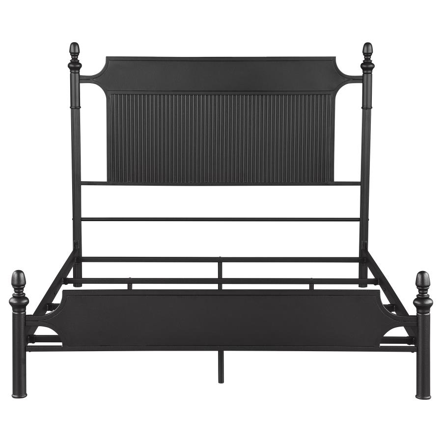 (image for) Cameron 51-inch Metal Eastern King Panel Bed Black