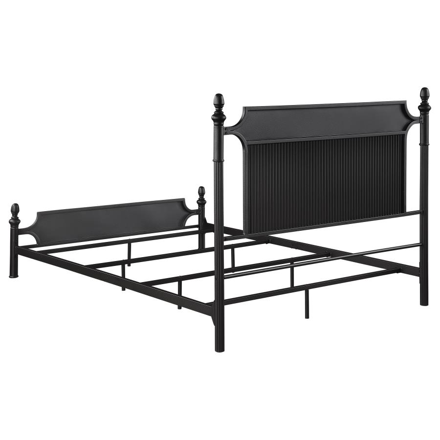 (image for) Cameron 51-inch Metal Eastern King Panel Bed Black