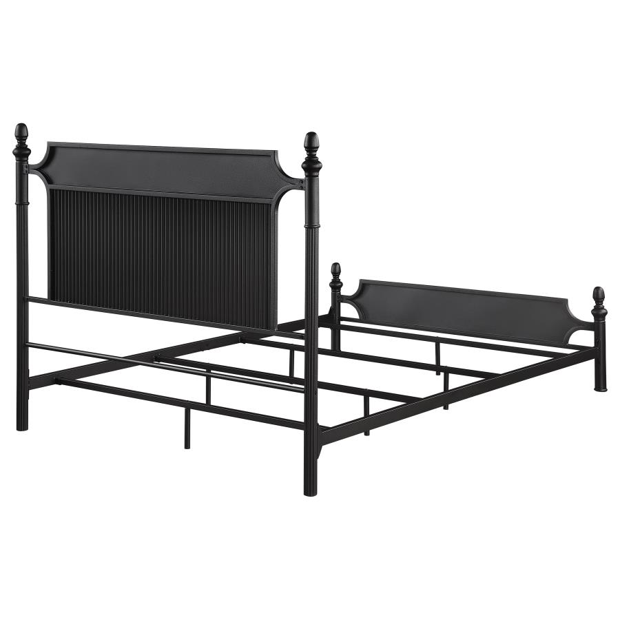 (image for) Cameron 51-inch Metal Eastern King Panel Bed Black