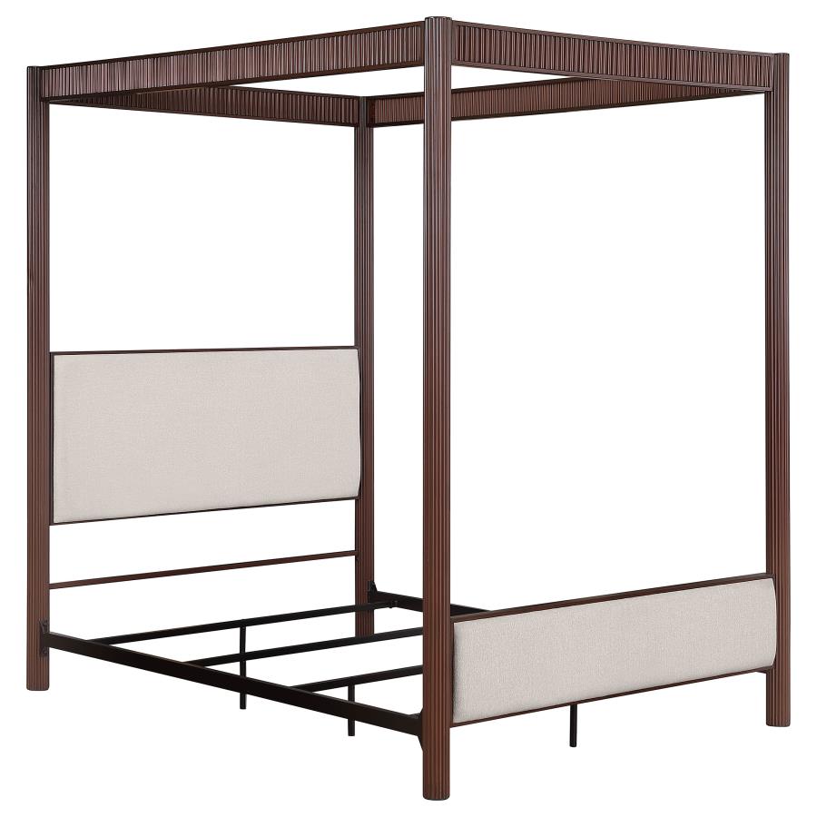 (image for) Zimmerlee 89-inch Metal Eastern King Canopy Bed Rust Brown - Click Image to Close