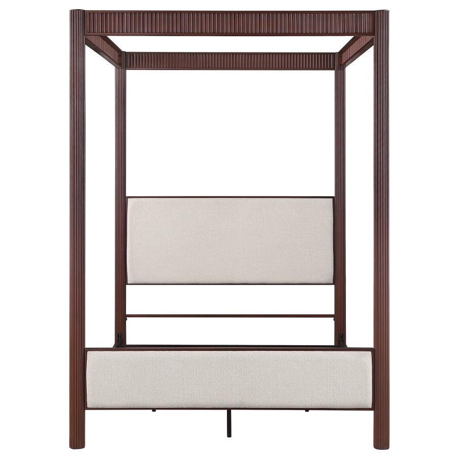 (image for) Zimmerlee 89-inch Metal Eastern King Canopy Bed Rust Brown