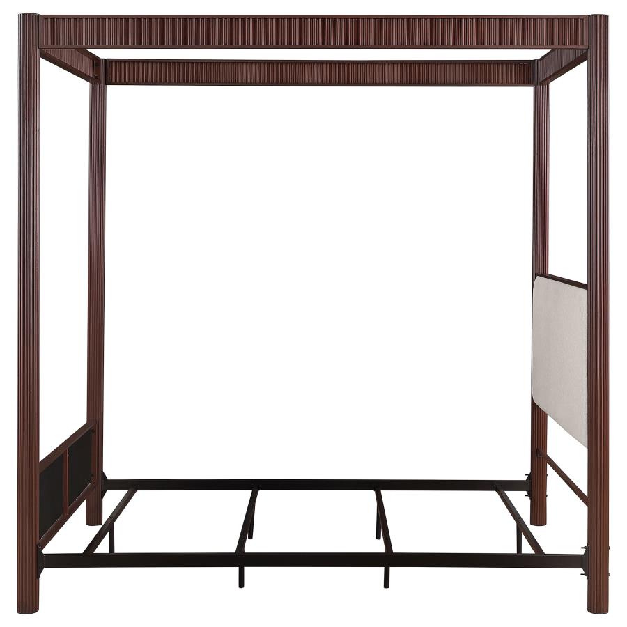 (image for) Zimmerlee 89-inch Metal Eastern King Canopy Bed Rust Brown