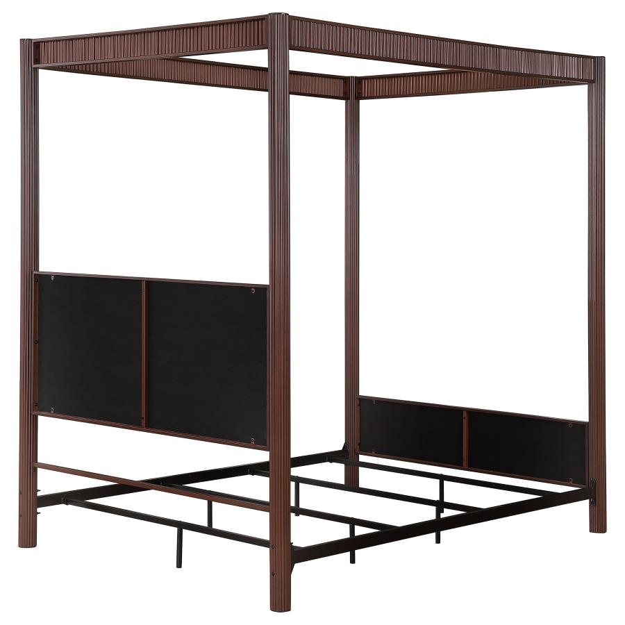 (image for) Zimmerlee 89-inch Metal Eastern King Canopy Bed Rust Brown