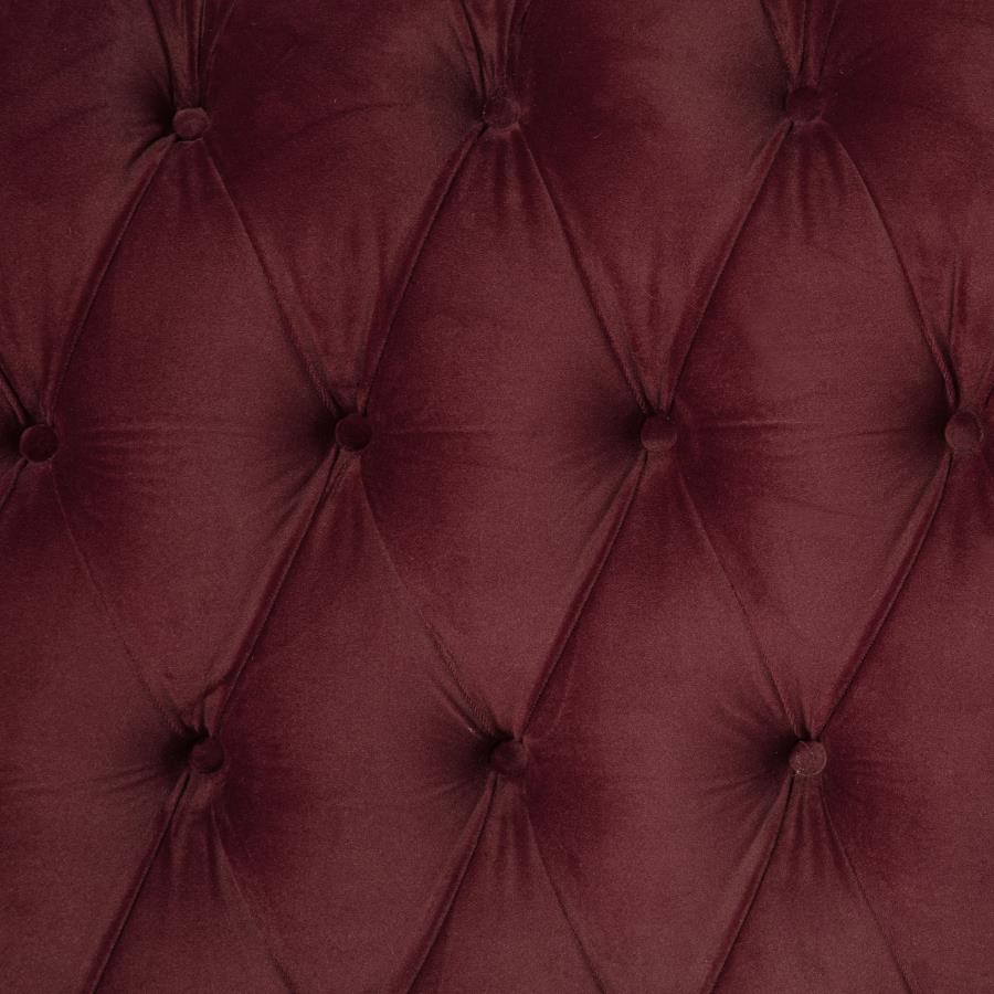 Devon 57-inch Upholstered Eastern King Panel Bed Wine Red