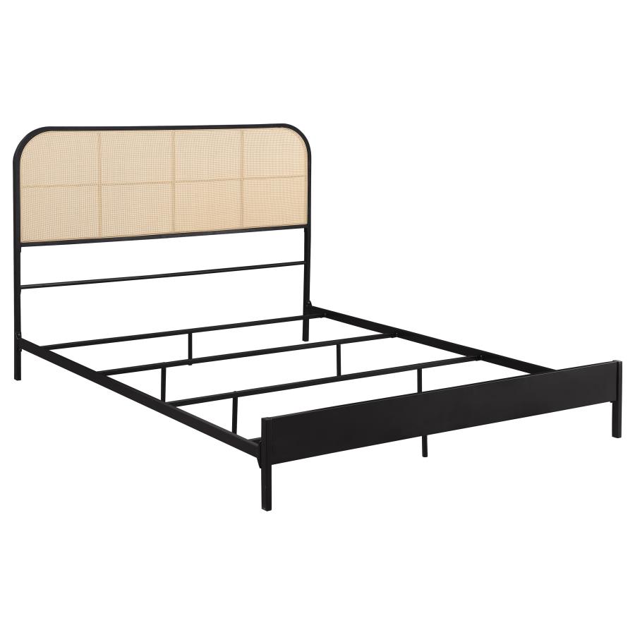 (image for) Amherst Radio Weave Rattan Metal Full Bed Black