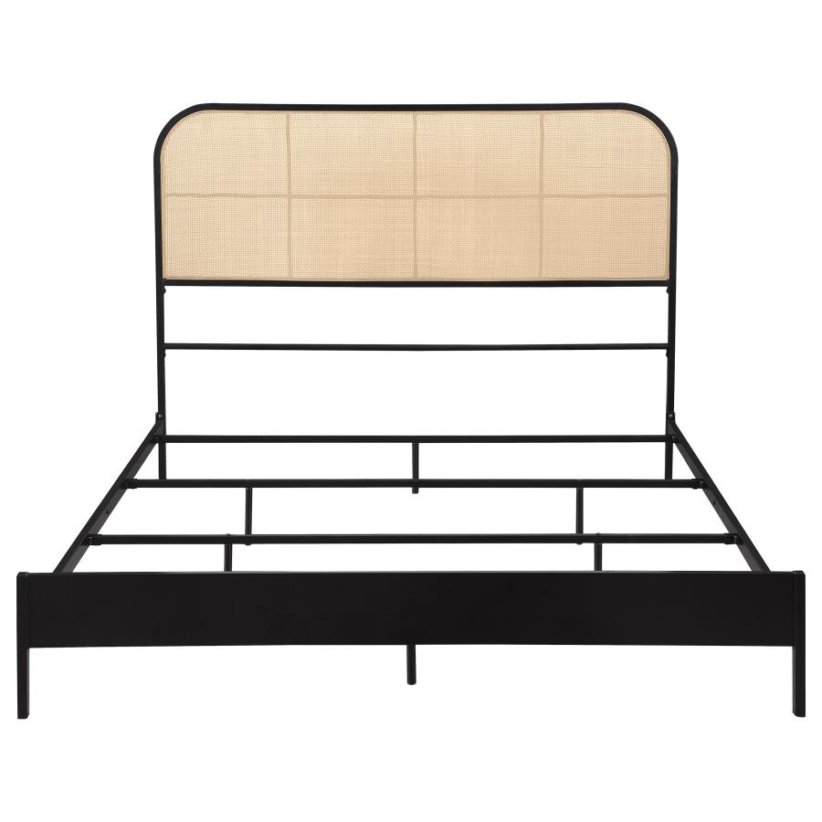 (image for) Amherst Radio Weave Rattan Metal Full Bed Black