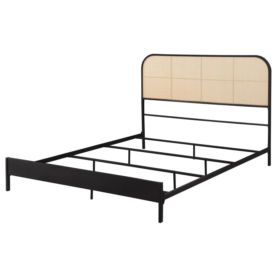 (image for) Amherst Radio Weave Rattan Metal Full Bed Black