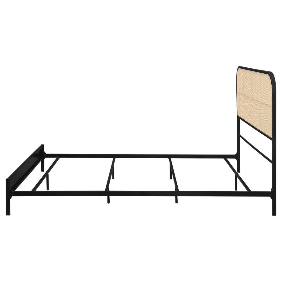 (image for) Amherst Radio Weave Rattan Metal Full Bed Black