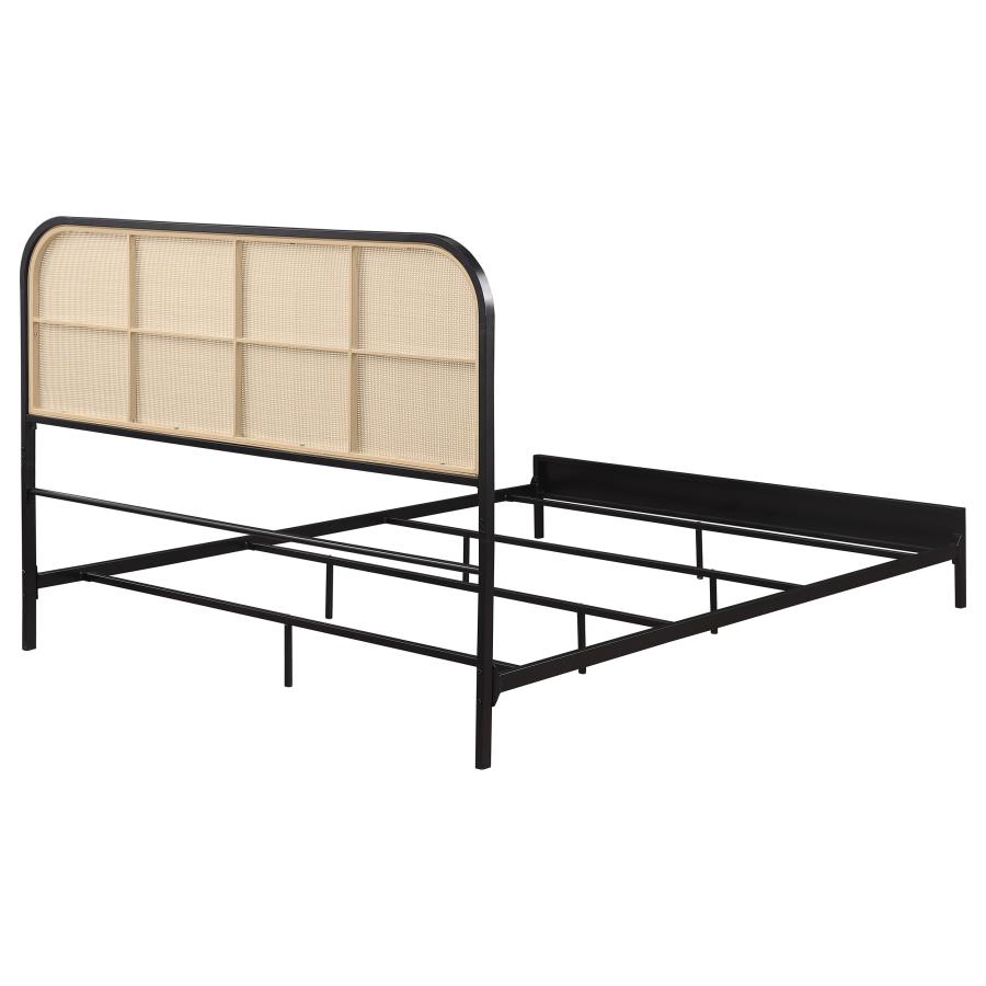 (image for) Amherst Radio Weave Rattan Metal Full Bed Black