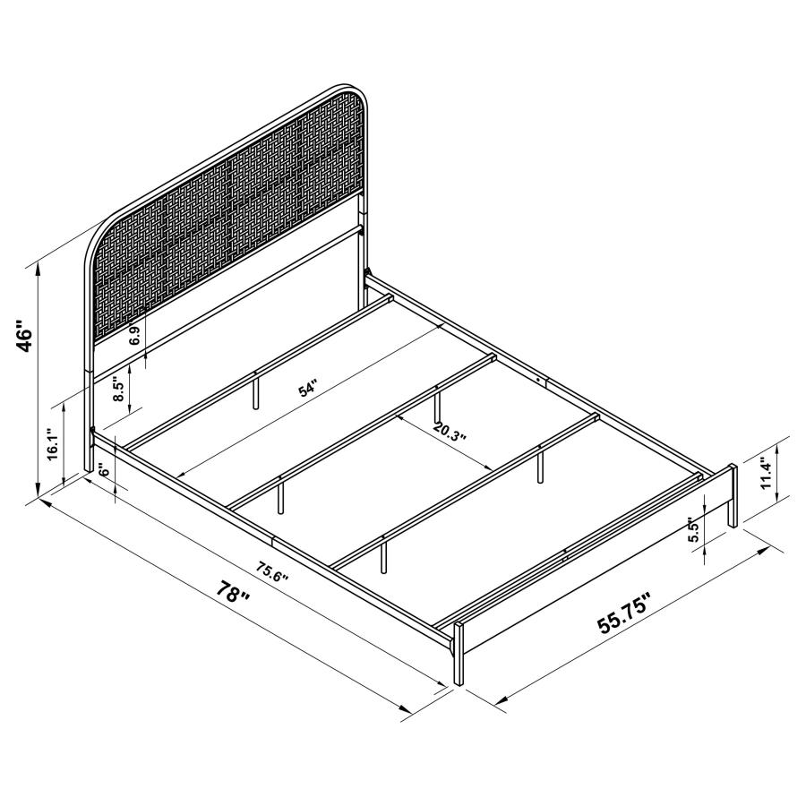 (image for) Amherst Radio Weave Rattan Metal Full Bed Black