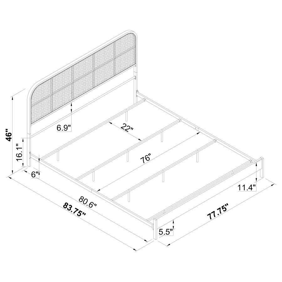 Modal Additional Images for Amherst Radio Weave Rattan Metal Eastern King Bed Black