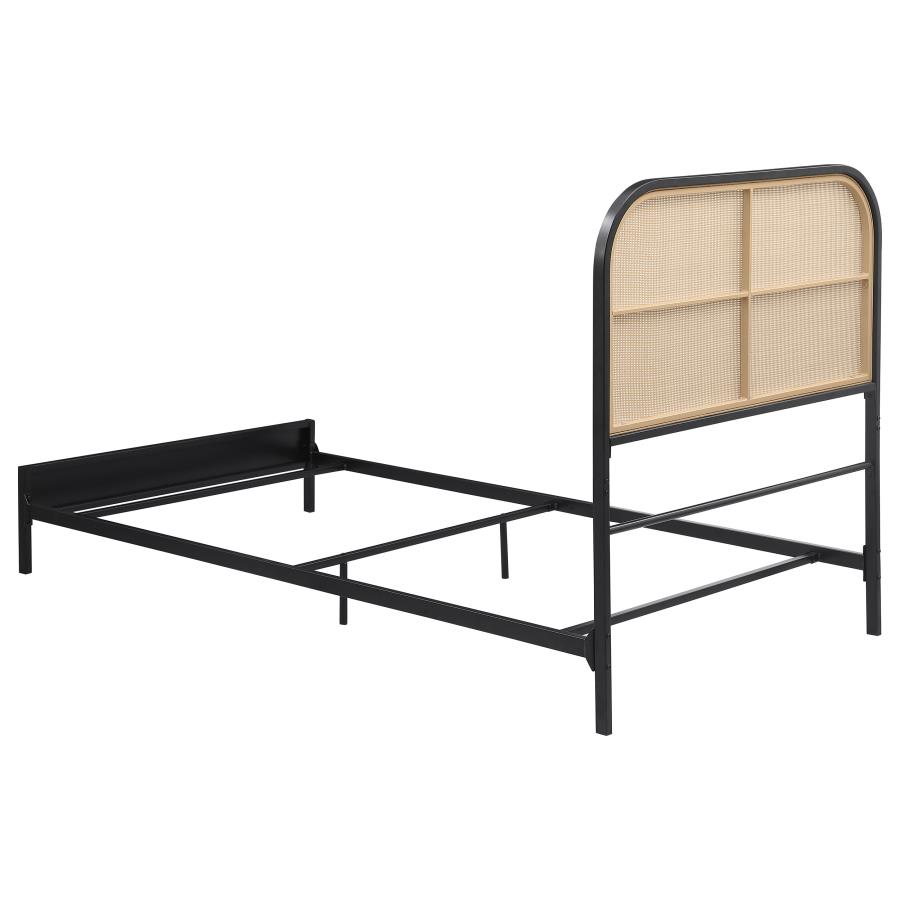 (image for) Amherst Radio Weave Rattan Metal Full Bed Black