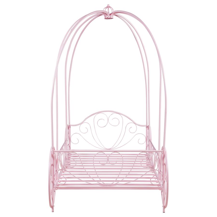 (image for) Massi Metal Twin Canopy Bed Powder Pink