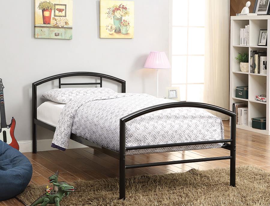 (image for) Baines Metal Twin Open Frame Bed Black