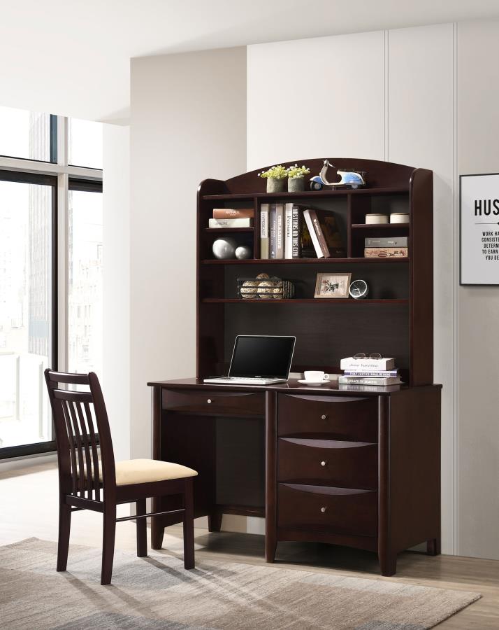 Modal Additional Images for Phoenix Desk Hutch with Shelves Cappuccino