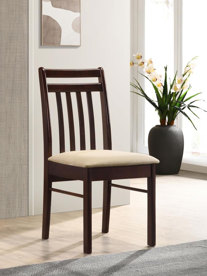 (image for) Phoenix Slat Back Wood Dining Side Chair Cappuccino