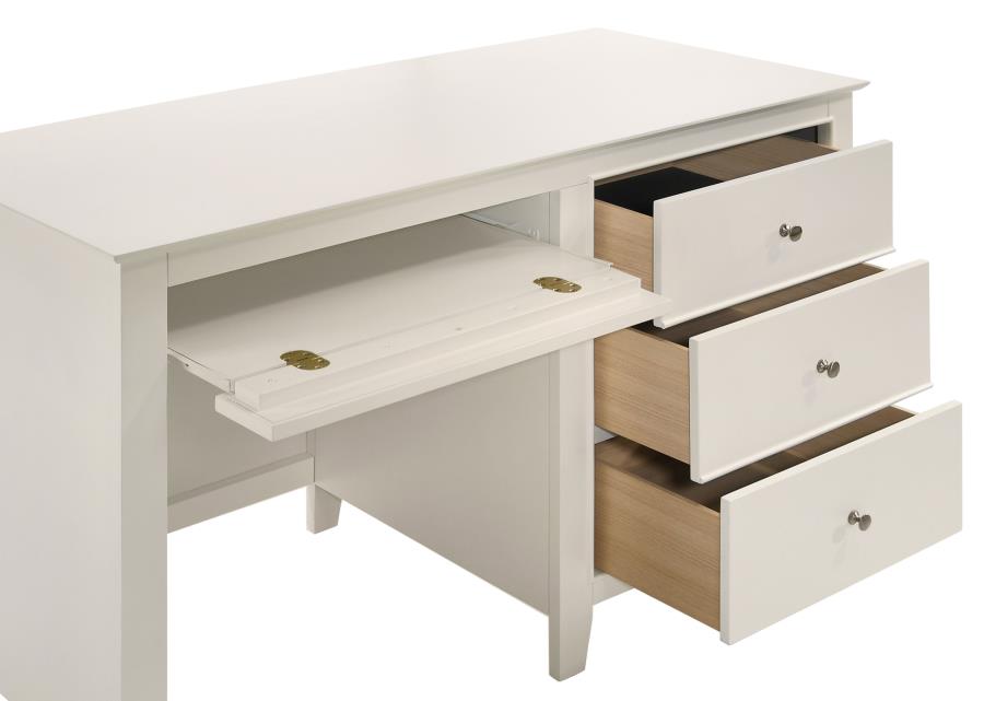 (image for) Selena 48-inch 3-drawer Office Computer Desk Cream White