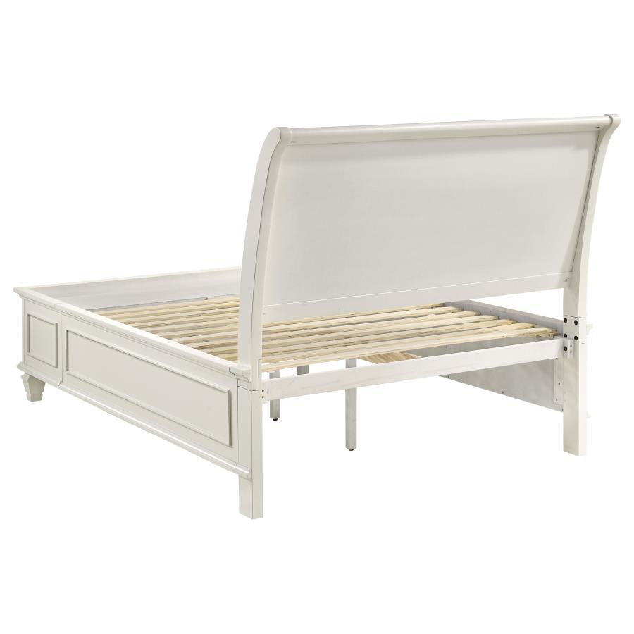 (image for) Selena Wood Full Storage Panel Bed Cream White