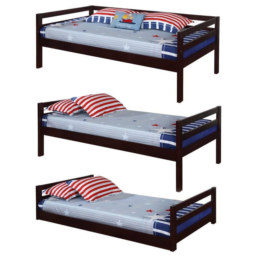 (image for) Sandler Wood Twin Triple Bunk Bed Cappuccino