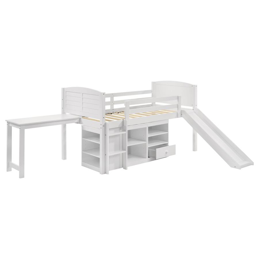 (image for) Millie Twin Workstation Loft Bed White - Click Image to Close