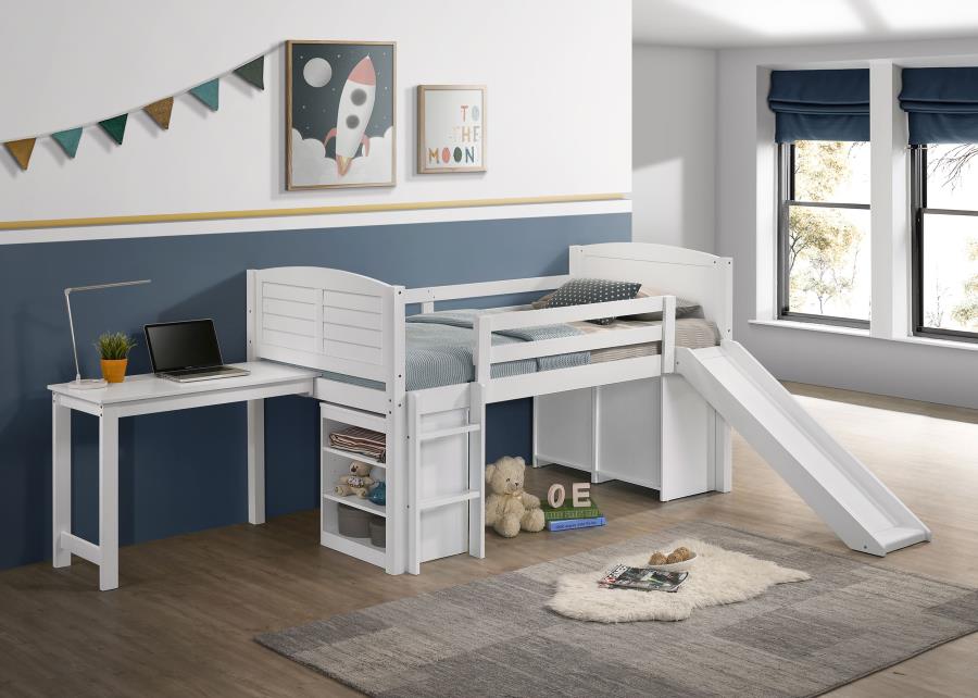 (image for) Millie Twin Workstation Loft Bed White