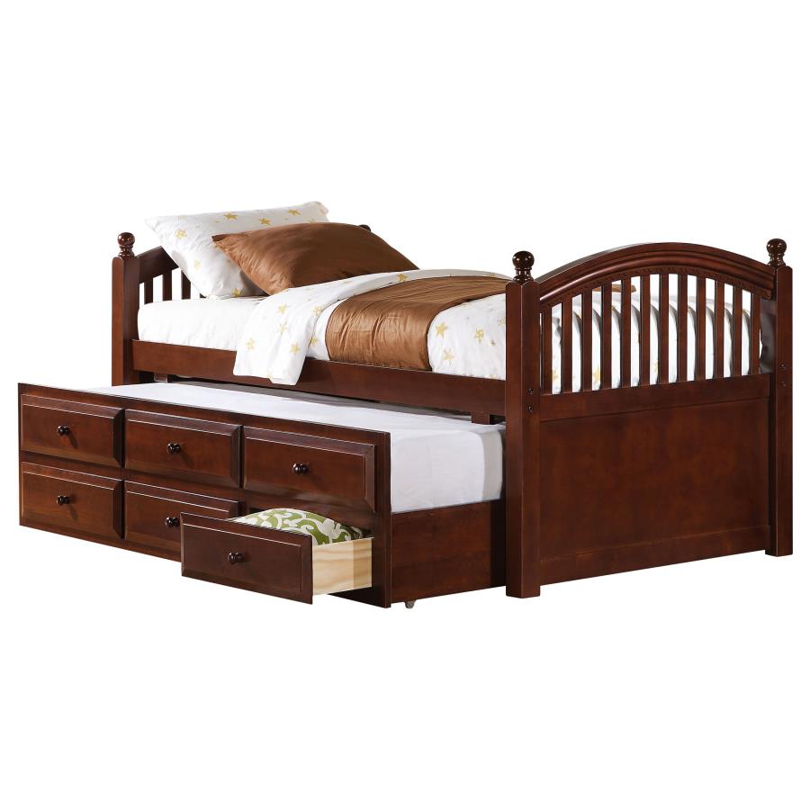 (image for) Norwood 3-drawer Twin Bed with Captains Trundle Chestnut - Click Image to Close