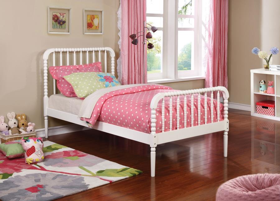 (image for) Jones Wood Twin Open Frame Bed White