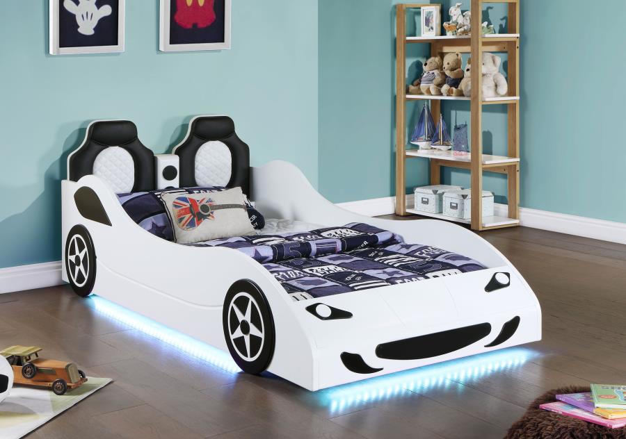 (image for) Cruiser Wood Twin LED Car Bed White