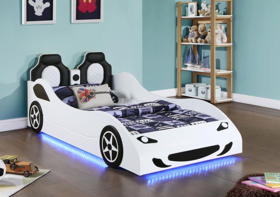 (image for) Cruiser Wood Twin LED Car Bed White