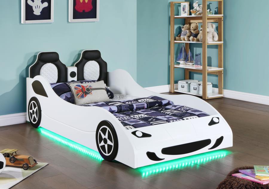 (image for) Cruiser Wood Twin LED Car Bed White