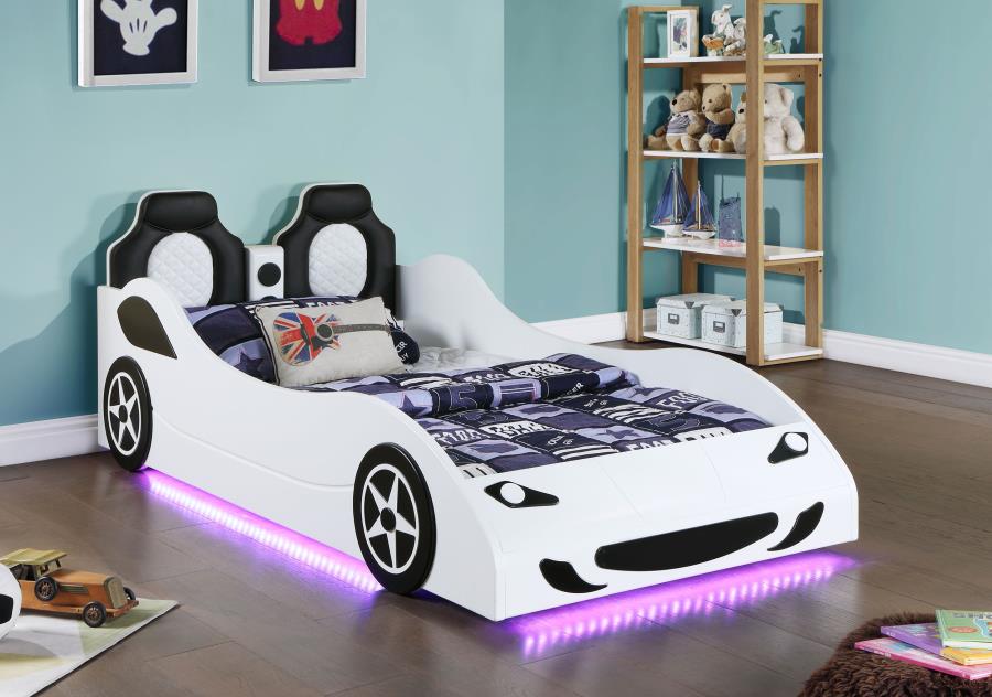 (image for) Cruiser Wood Twin LED Car Bed White