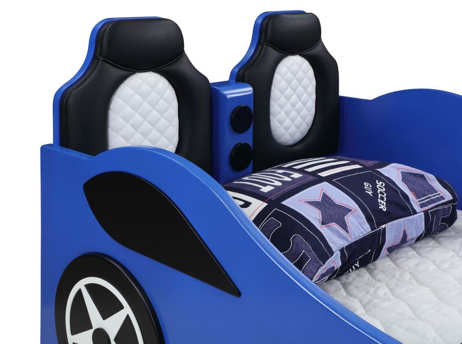 (image for) Cruiser Wood Twin LED Car Bed Blue