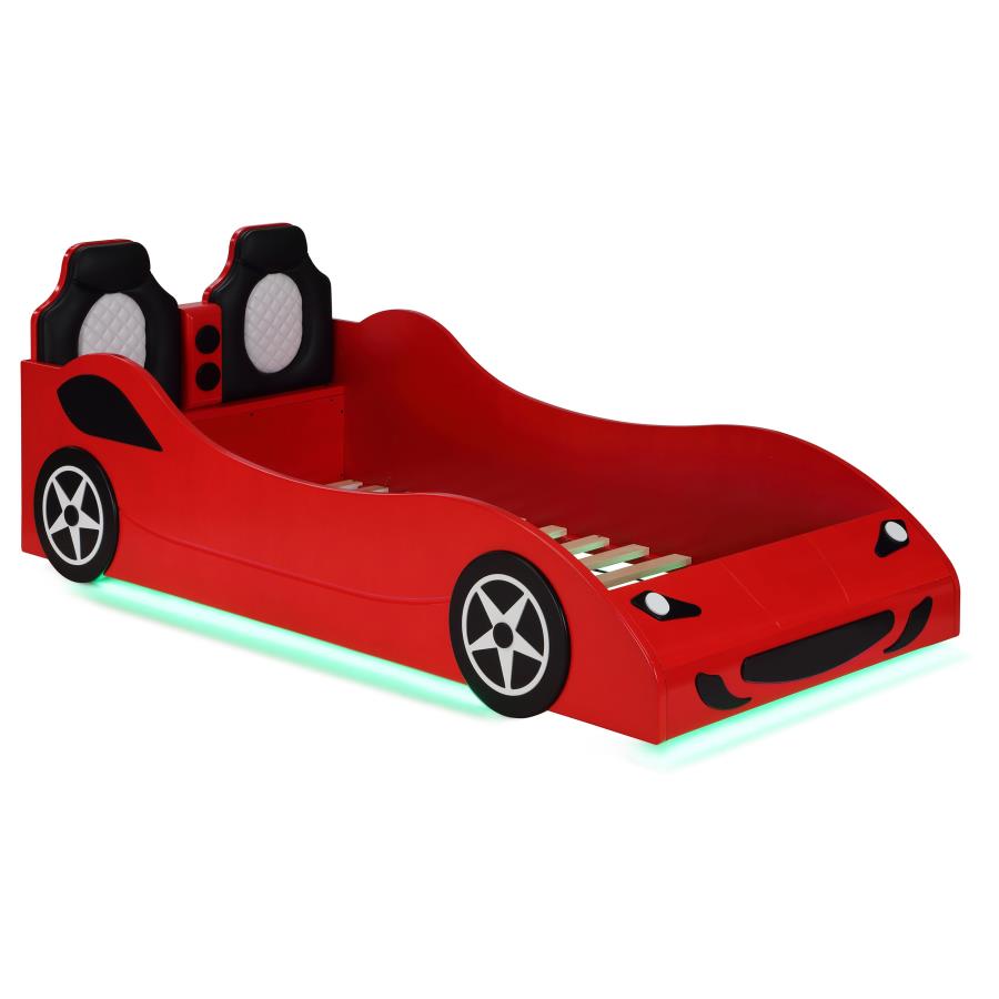 (image for) Cruiser Wood Twin LED Car Bed Red - Click Image to Close