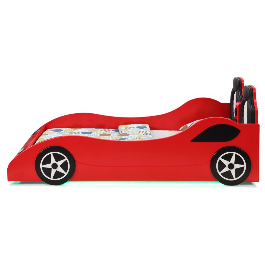 (image for) Cruiser Wood Twin LED Car Bed Red